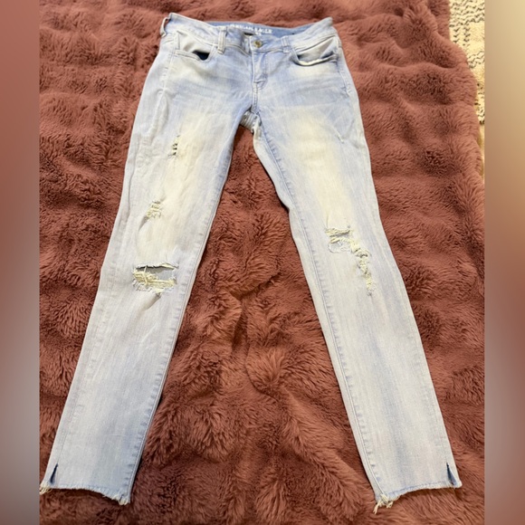 American Eagle Outfitters Pants - American Eagle Outfitters Light Blue Distressed Skinny Jeans